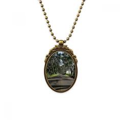 DIYthinker Colar vintage com pingente de contas vintage e cenário da natureza da floresta, verde