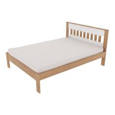 Cama De Casal Para Colchão 138 X 188 Cm Multimóveis Vcr35011 Amêndoa/Branco Amêndoa/Branco