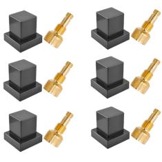 Kit 06 Acabamento Preto Quadrado Registro Pressão - Fabrimar