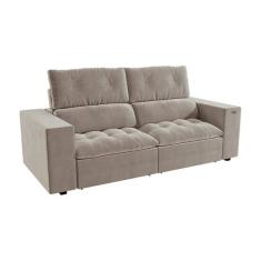 Sofá 2,08 Metros Retrátil e Reclinável Kappesberg New Vintage Plus - Castor