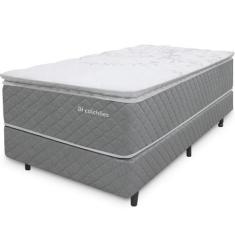 Cama Box com Colchão Solteiro Molas Ensacadas Pillow Top Premium Sleep