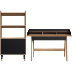 Escrivaninha 2 Gavetas E Armario 27999x27996 Hanover Nero Artesano Hanover Nero