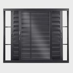 Janela Veneziana de Aluminio de Correr 100x120cm 3 Folhas Topsul Esquadrisul Preto