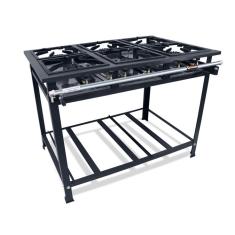 Fogão Industrial 6 Bocas Alta Pressão 30x30 P5 Ferro Fundido - MetalFour