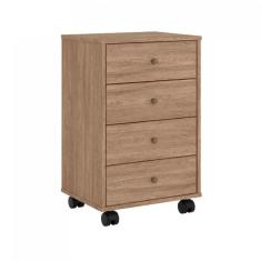 Gaveteiro 4 Gavetas Office Presence Nogal Touch Demobile