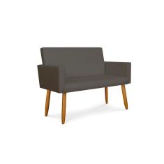 Sofá Namoradeira 2 Lugares Luxo Tecido Decor Cinza