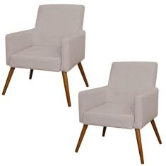 Kit 02 Poltronas Decorativas Para Sala de Estar e Recepção Maria W01 L