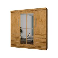 Guarda-roupa Casal com Espelho 4 Portas 6 Gavetas Araplac Atraente Sof