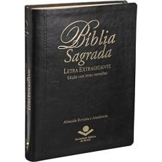 Bíblia Sagrada Letra Extragigante com índice - Capa Preta: Almeida Revista e Atualizada (ARA) com Letra Vermelha