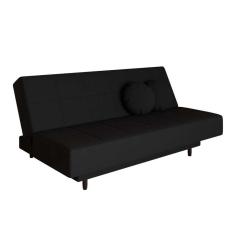 sofá-cama casal 3 lugares jimmy suede preto