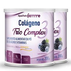 Kit 2 Colágeno Trio Complex Apisnutri Frutas Negras 200g