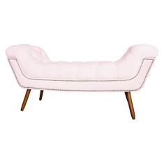Recamier Calçadeira Estofado Sienna King 195 Cm Corano Rosa Bebe - LM DECOR