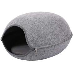 Cama Para Animais De Estimação Em Feltro Natural, Caverna Para Animais De Estimação, Casa De Animais De Estimação, Cama Para Gatos Em Casa Com Almofada E Zíper, Produto Para Animais De Estimação,