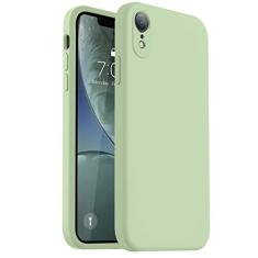 Vooii Capa compatível com iPhone XR, silicone líquido atualizado com [bordas planas] [proteção da câmera] [forro de microfibra macio antiarranhões] capa de celular para iPhone 10 XR 6,1 polegadas -