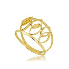 Anel de ouro 18K Oval Estampado - Elegancy Joias, 28
