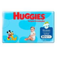 Fralda huggies tripla proteção mega m c/42 un