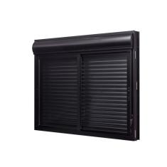 Janela De Aluminio Veneziana Com Persiana Integrada 120x150cm 2 Folhas Moveis Ultra Ramassol Preto