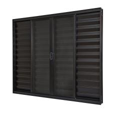Janela De Alumínio Veneziana 100x120cm 6 Folhas Sem Grade E Com Vidro Liso Ultra Ramassol