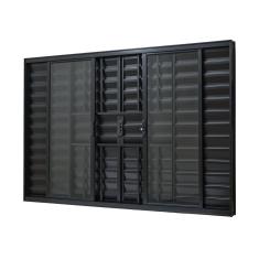 Janela De Alumínio Veneziana 100x120cm 6 Folhas Com Grade E Com Vidro Liso Ultra Ramassol