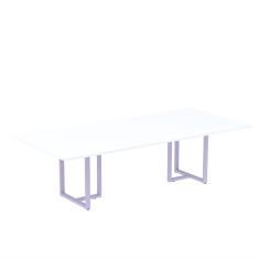 Mesa De Reunião Retangular 200x90cm Mr2000p25tub Branco/lilás