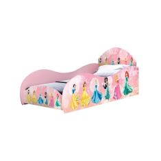 Cama Solteiro Princesas Com Proteção Lateral MDF Rosa