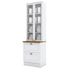 Cristaleira 2 Portas 2 Gav 72cm C357 Americana Branco Nature Henn