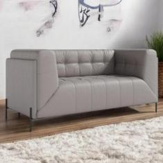 Sofá de Couro 2 Lugares Astom 2,00 cm - LEME MOVELARIA