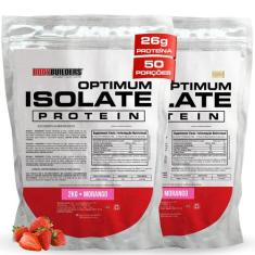 Kit 2x Whey Protein Optimum Isolate 2Kg  Bodybuilders,  Morango