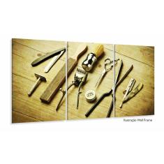Quadro Barbearia Decorativo Instrumentos Retrô