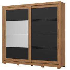 Guarda Roupa/Roupeiro Henn Medelin De22 2 Portas Deslizantes 4 Gavetas Com Espelho 230x250x51cm