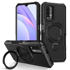 Compatível com Xiaomi Redmi A1/A2 Capa elegante e minimalista fina, suporte de anel de metal à prova de choque, capa protetora resistente para PC [proteção militar contra quedas] compatível com A1/A2(