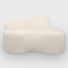 Sofa Organico Curvo 2 lugares 145 cm Boucle Branco 