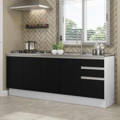 Kit com 2 Balcões de Cozinha Madesa Glamy 4 Portas 3 Gavetas (Sem Tamp