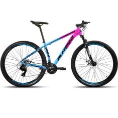 Bicicleta Aro 29 Alfameq Half Freio A Disco Bike 24 Marchas, Rosa, Azu