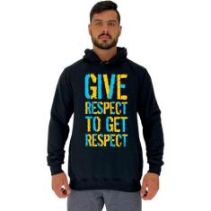 Blusa Moletom Tradicional Com Touca MXD Conceito Give Respect, GG, Pre