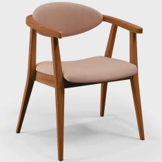 Poltrona Decorativa Para Sala de Estar Cecília L02 Linho Rosê - Lyam Decor