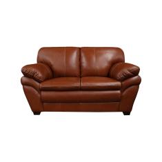 Sofá de Couro Gana 2 lugares Conhaque com Brilho - Mempra Design