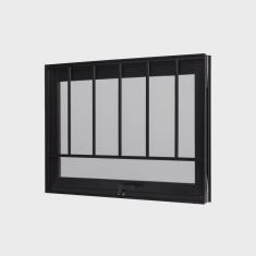 Janela de Alumínio Maxim-Ar 60x60cm com Grade e Vidro Boreal Ultral Ramassol