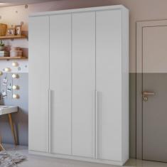 Guarda Roupa Solteiro 4 Portas 2 Gavetas Alonzo Branco