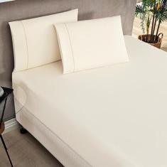 Jogo De Lençol Milano Casal King 3 Peças Percal 180 Fios Ponto Palito 