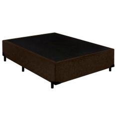 Cama Box Casal Suede Serene Marrom 138x188x40