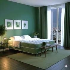 Cama Box King Castor Sleep Max D33 193x203x45 + Box Castor, Verde, Kin