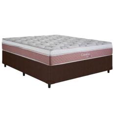 Cama Box Casal: Colchão Molas Herval Maxspring Coimbra + Base CRC Cour