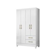 Guarda Roupa Solteiro 4 portas 2 gavetas Chile - Moval, Branco