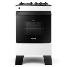 Fogão Consul 4 Bocas Branco com Mesa Esmaltada CFO4ZAB Bivolt, Bivolt