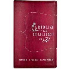 Bíblia Da Mulher De Fé NVI - Couro Soft Vermelho