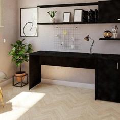 Mesa de Escritório Corp 25mm 140 cm Bramov Móveis Preto