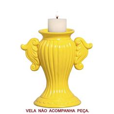 Castiçal Romano Peq Ceramicas Pegorin Amarelo