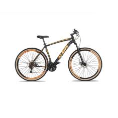  Bicicleta Aro 29 Ksw Xlt Alumínio 27v Freio a Disco Mecânico Garfo com Suspensão Pneu com Faixa Bege - Preto\Laranja