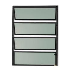 Janela de Alumínio Basculante 80x60cm Vidro Mini Boreal Master Brimak Preto